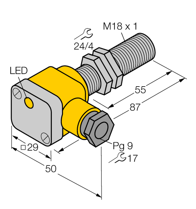 Turck BI5-G18SK-AZ3X2 55MM, BI5-G18SK-RZ3X2 55MM