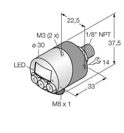Turck PK010R-N14AL-2UP8X-V1141, PK01VR-N14AL-2UP8X-V1141