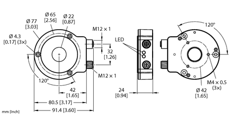 Turck RI360P0-QR24M0-CNX4-2H1150