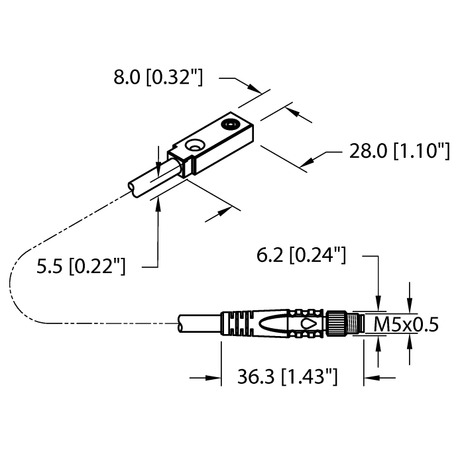 Turck NI3.5-Q5.5-AN6X-0.3-VSG3M, NI3.5-Q5.5-AP6X-0.3-VSG3M, NI3.5-Q5.5-RN6X-0.3-VSG3M, NI3.5-Q5.5-RP6X-0.3-VSG3M