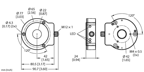 Turck RI360P0-EQR24M0-HESG25X3-H1181, RI360P0-QR24M0-HESG25X3-H1181