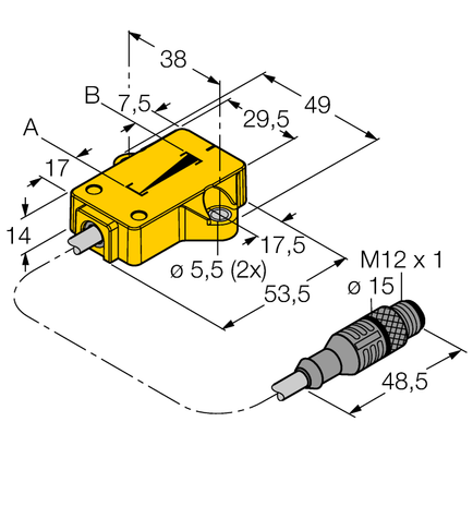 Turck LI25P1-QR14-LIU5X2-0.3-RS4, LI25P1-QR14-LU4X2-0,3-RS4/S97