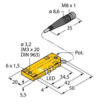 Turck BC10-QF5.5-AN6X2-0.3-PSG3/S250, BC5-QF5.5-AP6X2-0.2-PSG3M/S250