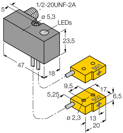 Turck NI2-Q6.5-ADZ32-0.1-FSB5.4X4/S304, NI2-Q6.5-ADZ32-0.16-FSB5.4X4/S304