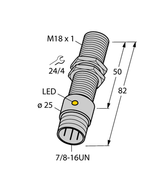 Turck BI5-G18-AN6X-B1341 50MM, BI5-G18-AP6X-B1341 50MM, BI5-G18-AZ3X-B1331, BI5-G18-RZ3X-B1331, BI8-EG18H-ADZ30X2-B1331