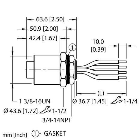 Turck GKDF 40-3M/14.5/NPT