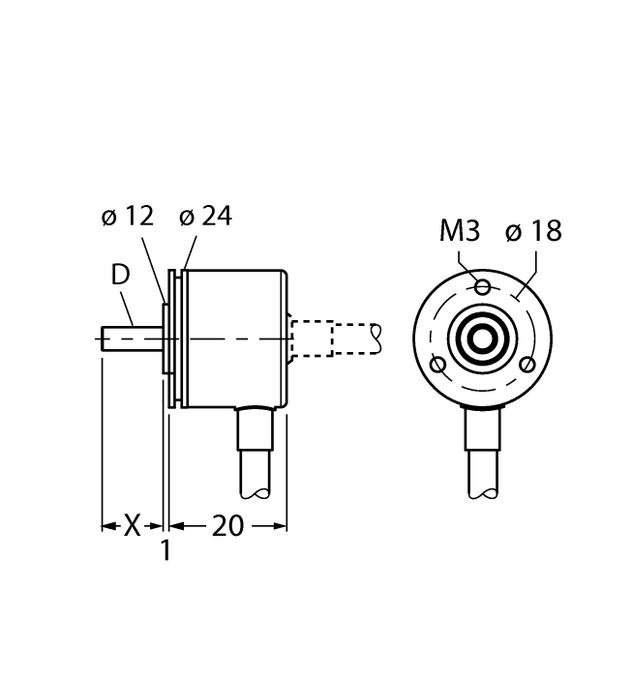 Turck RI-01QA0F1-2D40-C, RI-01T4F1-2A100-C, RI-01T4F1-2A200-C, RI-01T4F1-2A50-C, RI-01T4F1-2D360-C