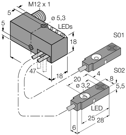 Turck BI2-Q5.5-0.15-0.27-BS-2AP6X3-H1141/ S 34, BI2-Q5.5-0.27-BS-2AP6X3-H1141/S34