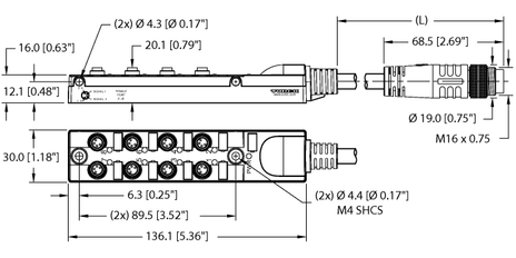 Turck TB-8M8Z-4-0.3-BSM19, TB-8M8Z-4-5-BSM19
