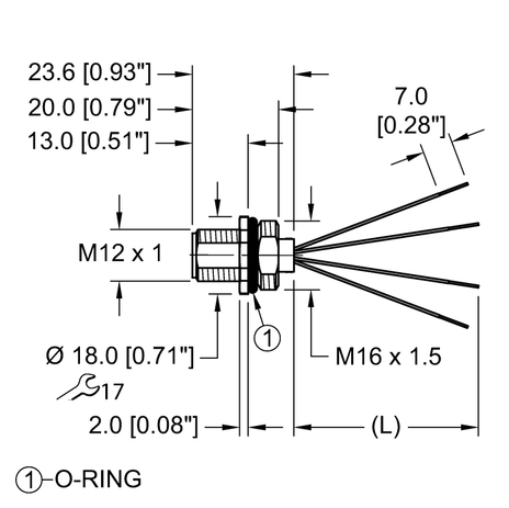 Turck FS46PS-0.2/M16, FS46PS-0.5/M16, FS46PS-1/M16, FS46PS-2/M16, FS46PT-0.2/M16, FS46PT-0.5/M16, FS46PT-1/M16, FS46PT-2/M16