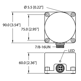 Turck NI60-K90-AZ3X-B2131, NI60-K90-RZ3X-B2131, NI60-K90-VN4X-B2141, NI60-K90-VP4X-B2141