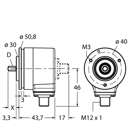 Turck RI-10SA1Z2-2K2500-H1181, RI-10T10Z2-2K500-H1181