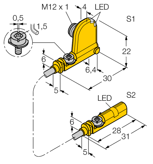 Turck BIM-UNT-0.1-UNT-2AP6X3-H1141, BIM-UNT-0.3-UNT-2AP6X3-H1141, BIM-UNT-0.5-UNT-2AP6X3-H1141