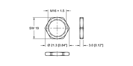Turck LOCKNUT-M16-316SS-(10/BAG), LOCKNUT-M16-BRASS-(10/BAG)